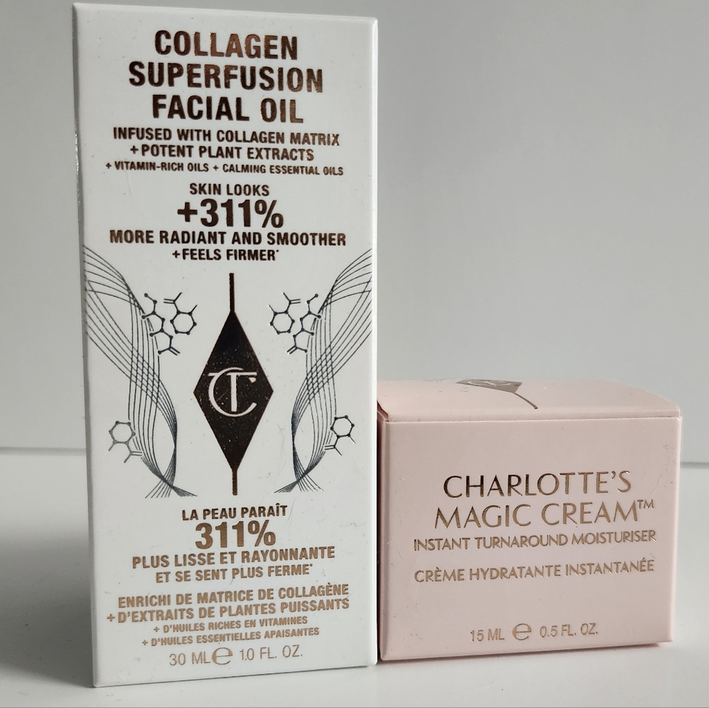 Charlotte Tilbury Collagen Superfusion Facial Oil and Magic Cream Bundle